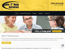 Tablet Screenshot of able2helpservices.com